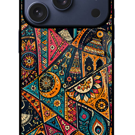 Folk Print iPhone 17 Pro Glass Case
