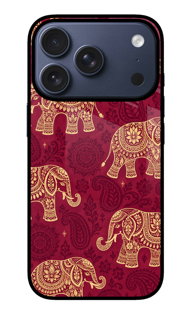 Maroon Elephant iPhone 17 Pro Glass Case
