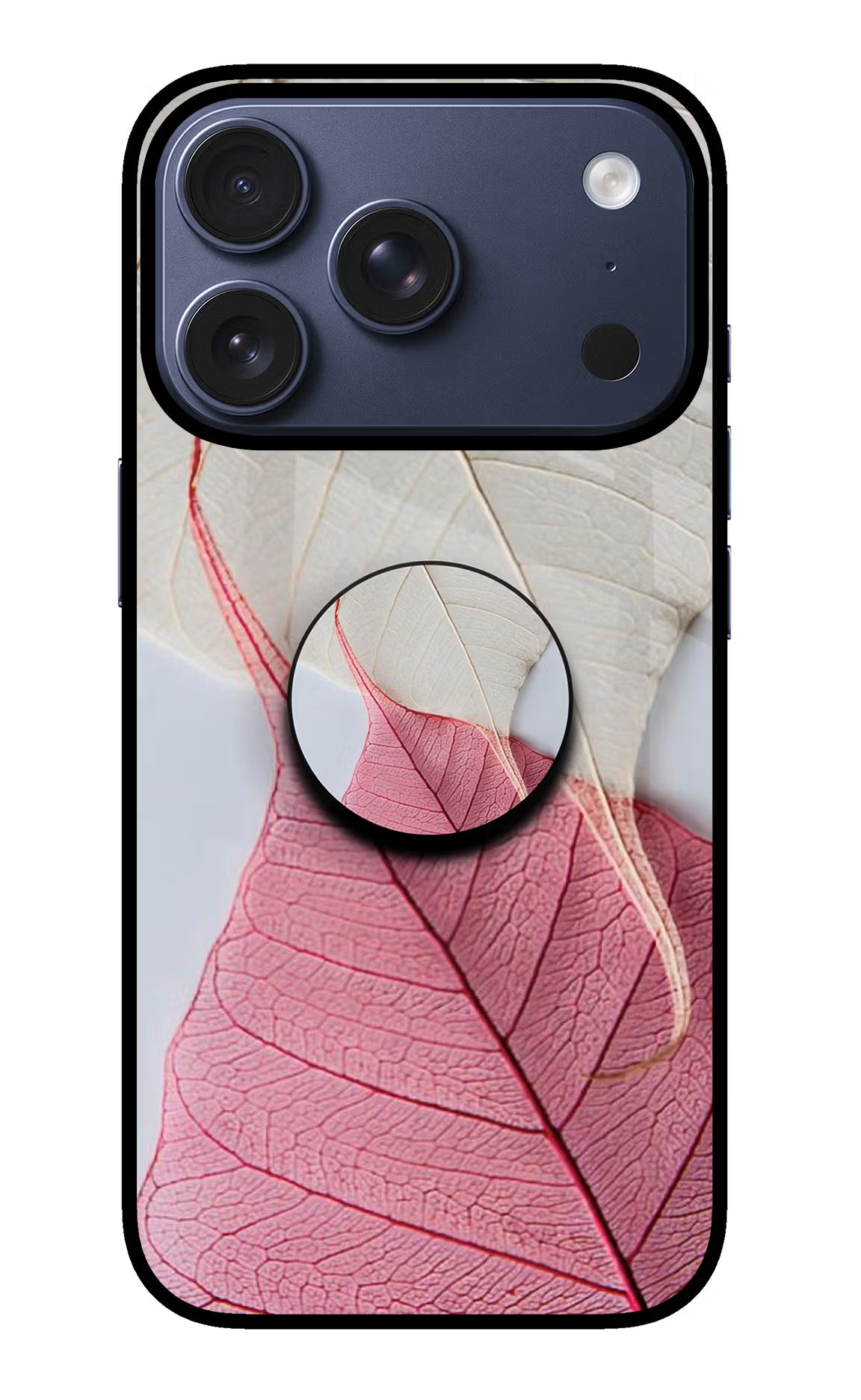 White Pink Leaf iPhone 17 Pro Pop Case by Casekaro