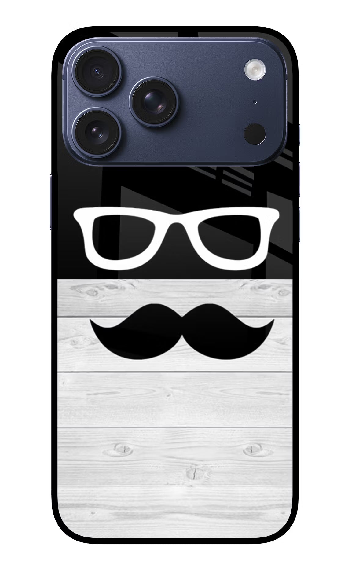 Mustache iPhone 17 Pro Max Glass Case Back Cover by Casekaro