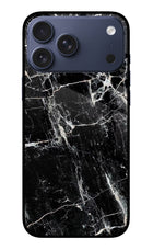 Black Marble Texture iPhone 17 Pro Max Glass Case