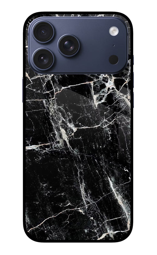 Black Marble Texture iPhone 17 Pro Max Glass Case