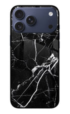 Black Marble Pattern iPhone 17 Pro Max Glass Case