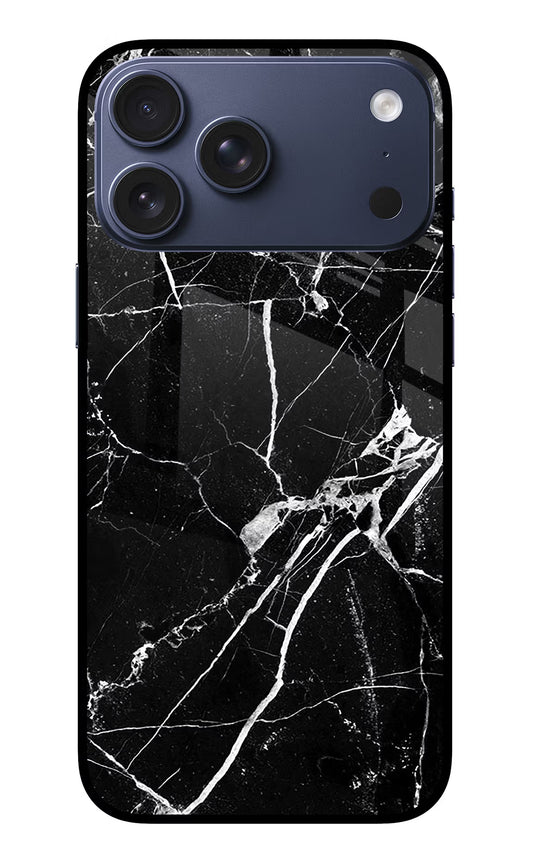 Black Marble Pattern iPhone 17 Pro Max Glass Case