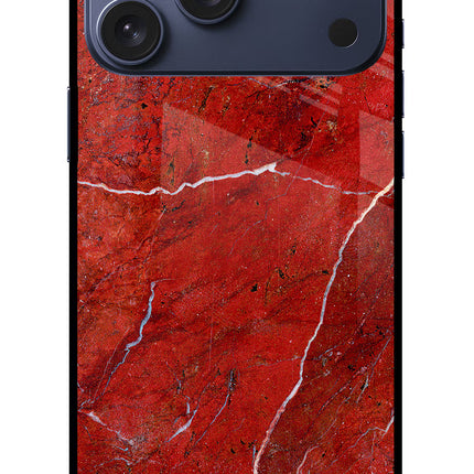Red Marble Design iPhone 17 Pro Max Glass Case