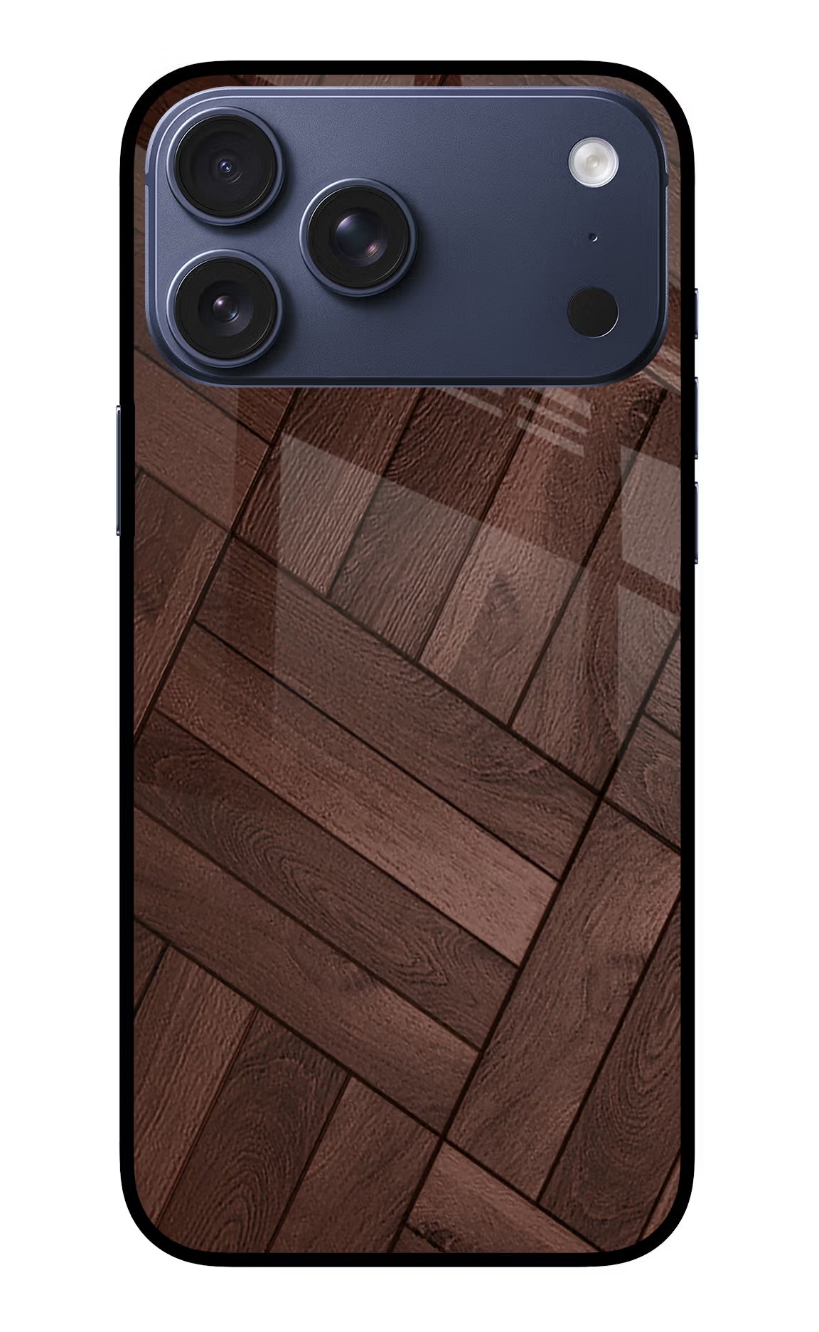 Wooden Texture Design iPhone 17 Pro Max Glass Case Back Cover by Casekaro