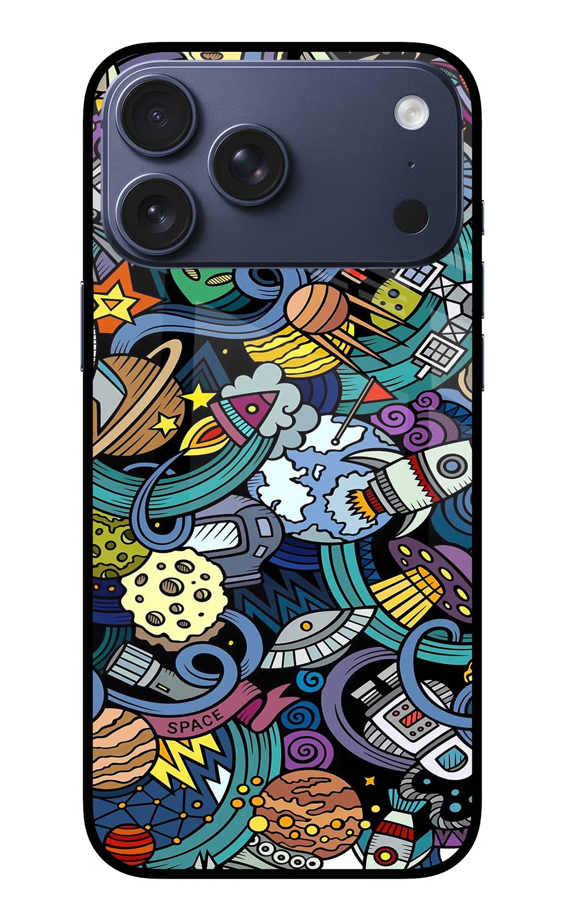 Space Abstract iPhone 17 Pro Max Glass Case Back Cover by Casekaro
