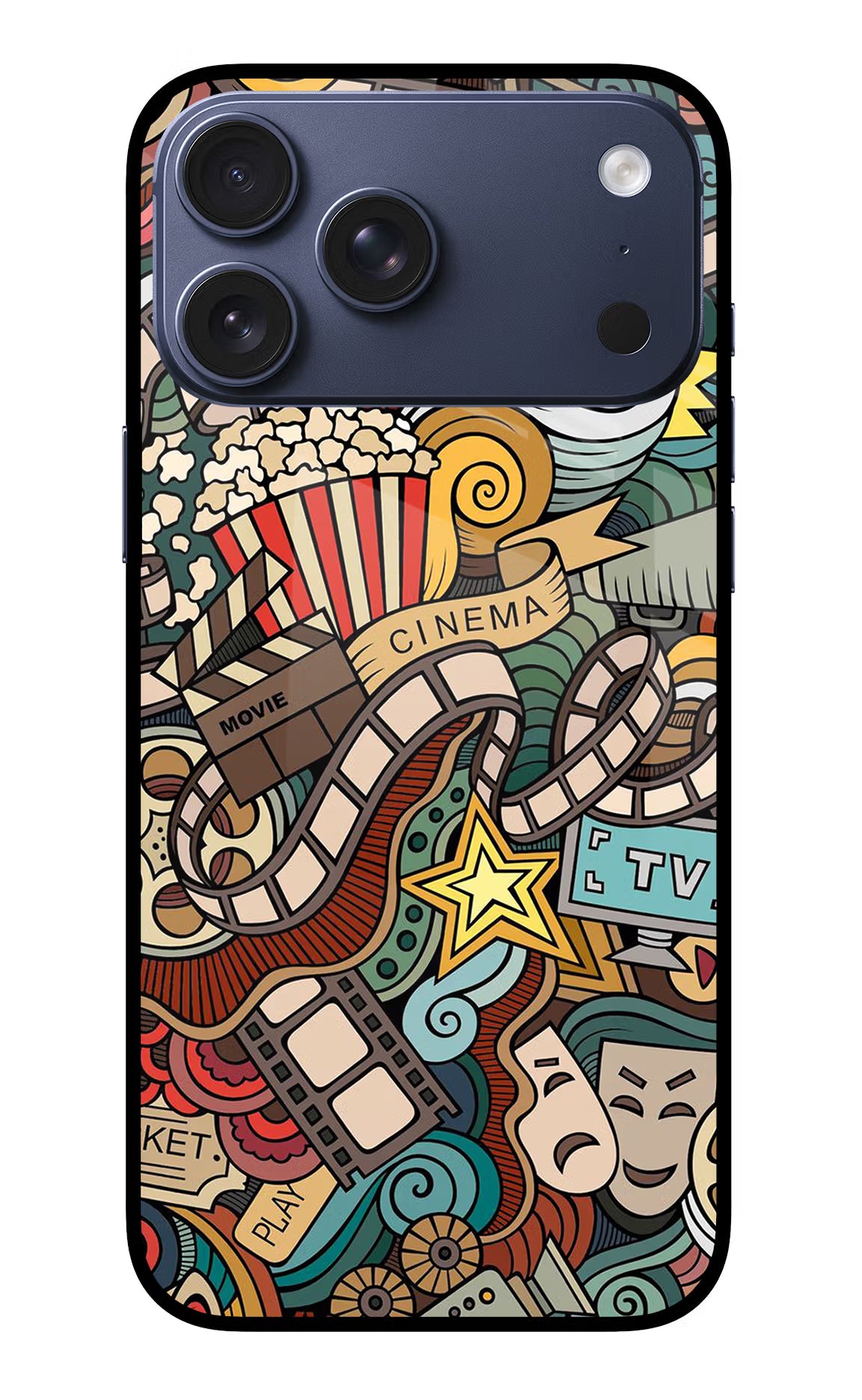 Cinema Abstract iPhone 17 Pro Max Glass Case Back Cover by Casekaro