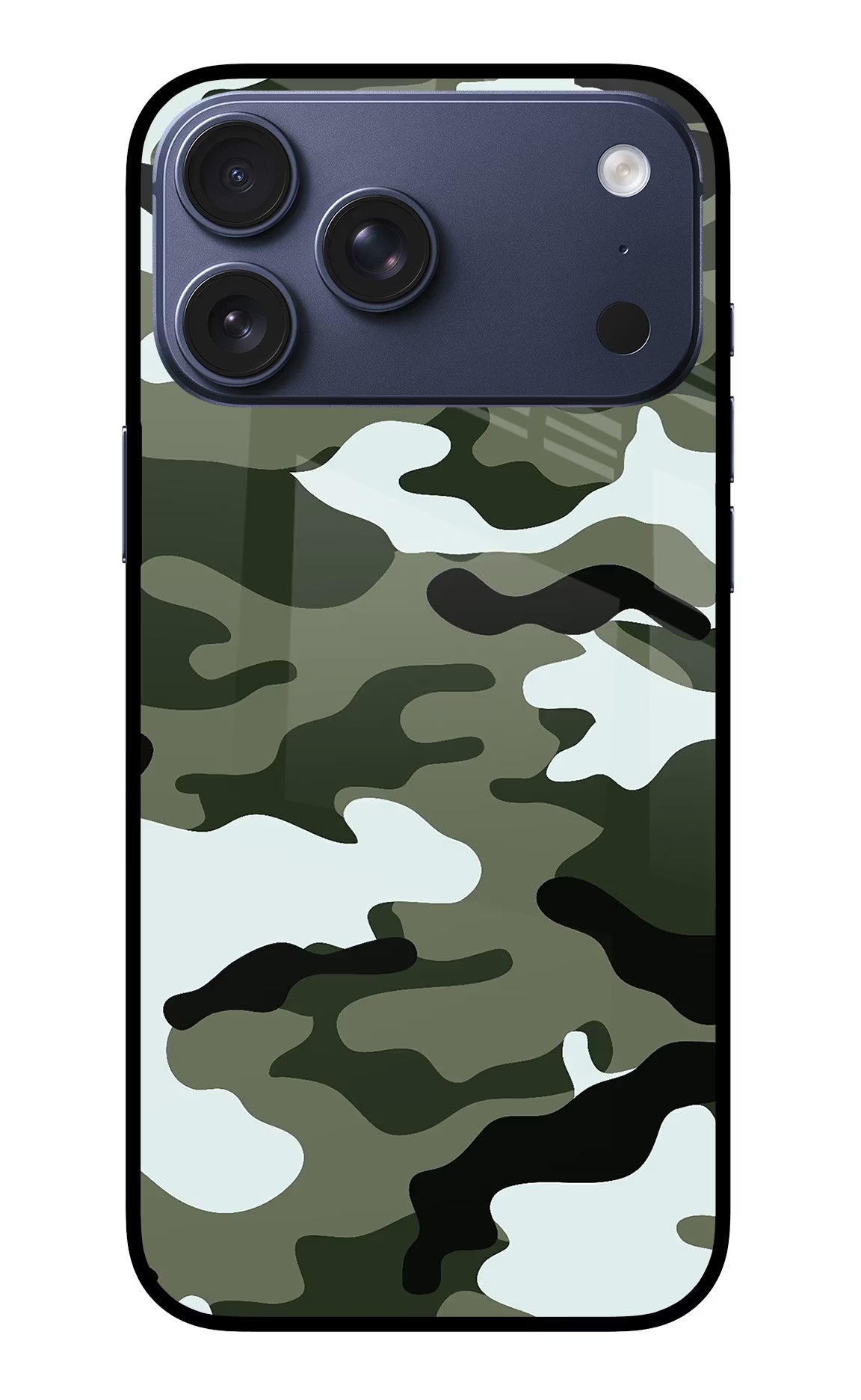 Camouflage iPhone 17 Pro Max Glass Case Back Cover by Casekaro