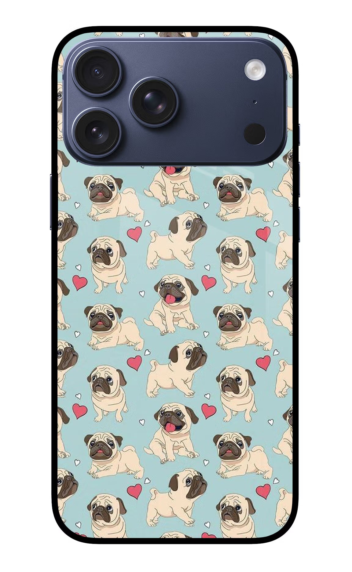 Pug Dog iPhone 17 Pro Max Glass Case Back Cover by Casekaro