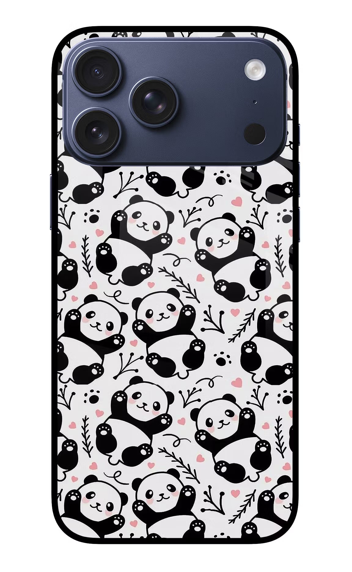 Cute Panda iPhone 17 Pro Max Glass Case Back Cover by Casekaro