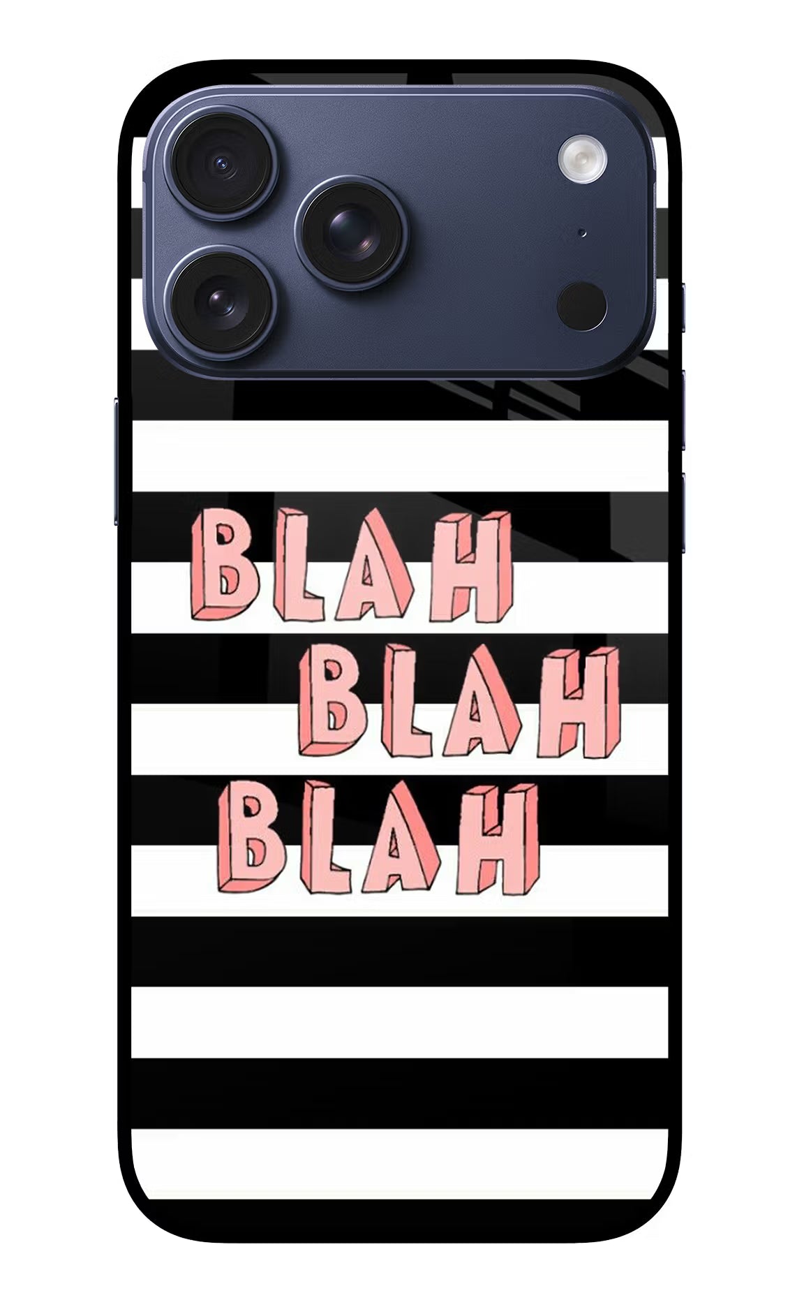 Blah Blah Blah iPhone 17 Pro Max Glass Case Back Cover by Casekaro