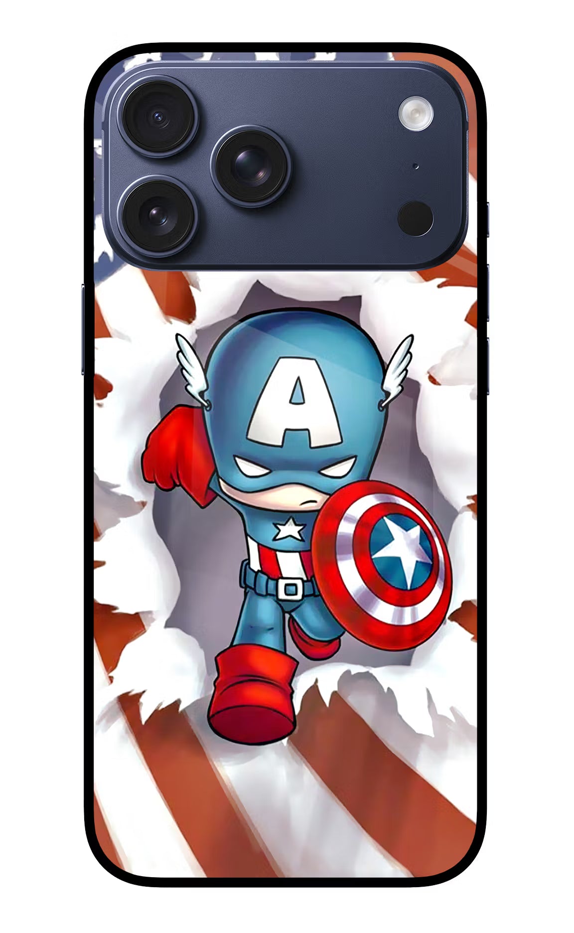 Captain America iPhone 17 Pro Max Glass Case Back Cover by Casekaro