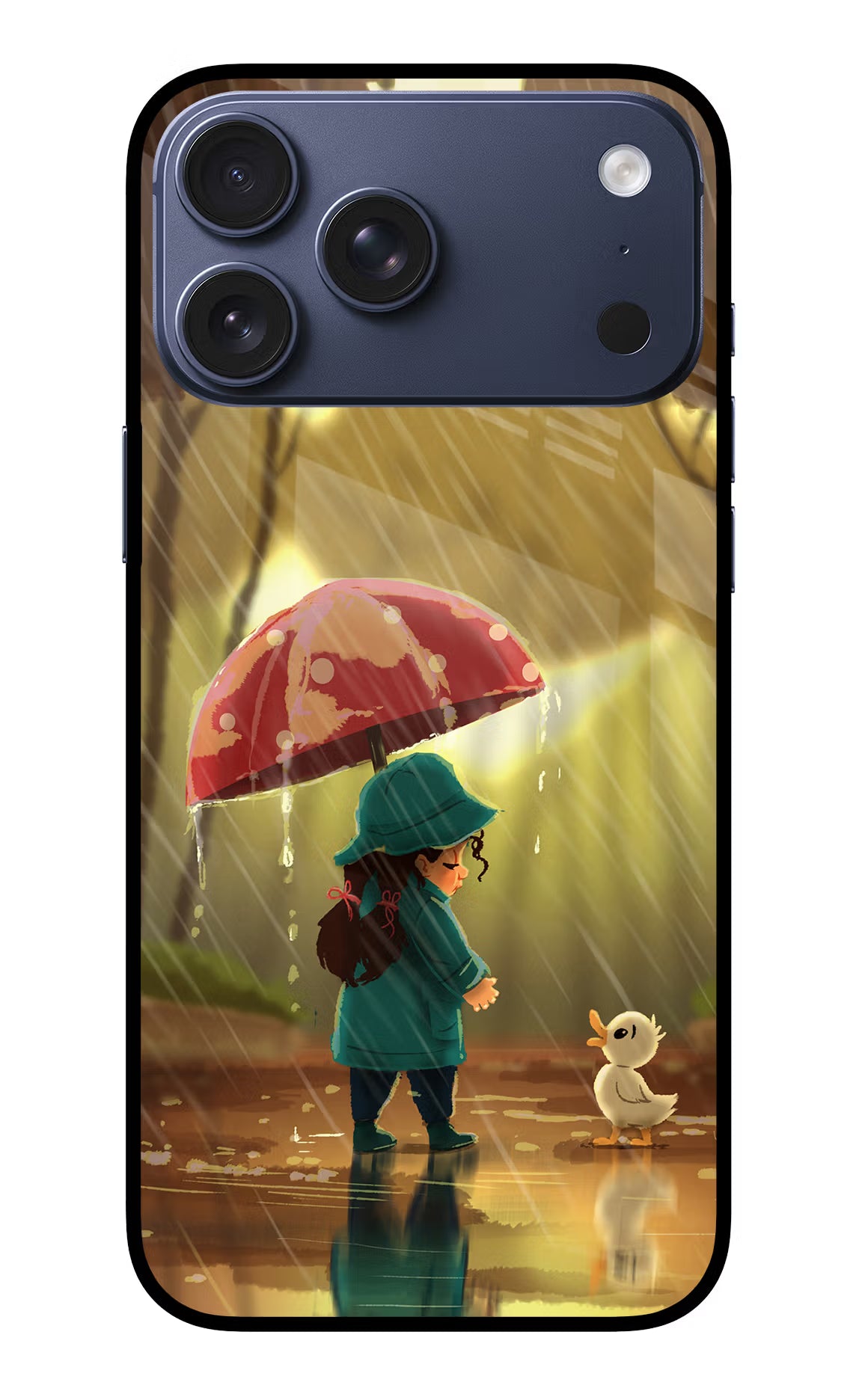 Rainy Day iPhone 17 Pro Max Glass Case Back Cover by Casekaro