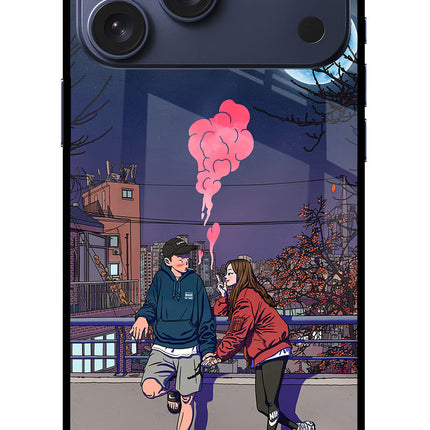 Chilling Couple iPhone 17 Pro Max Glass Case
