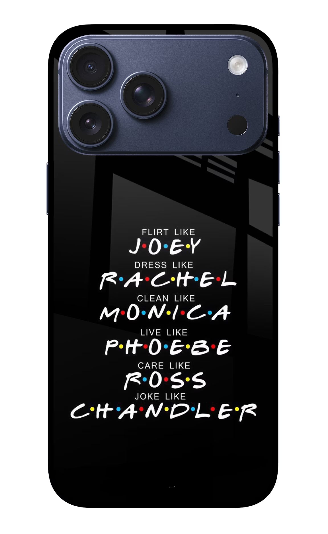 FRIENDS Character iPhone 17 Pro Max Glass Case Back Cover by Casekaro