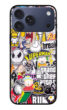 Sticker Bomb iPhone 17 Pro Max Glass Case
