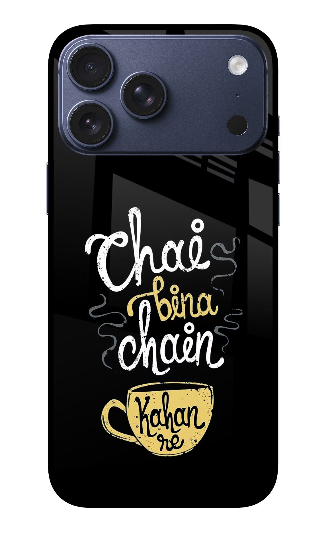 Chai Bina Chain Kaha Re iPhone 17 Pro Max Glass Case Back Cover by Casekaro