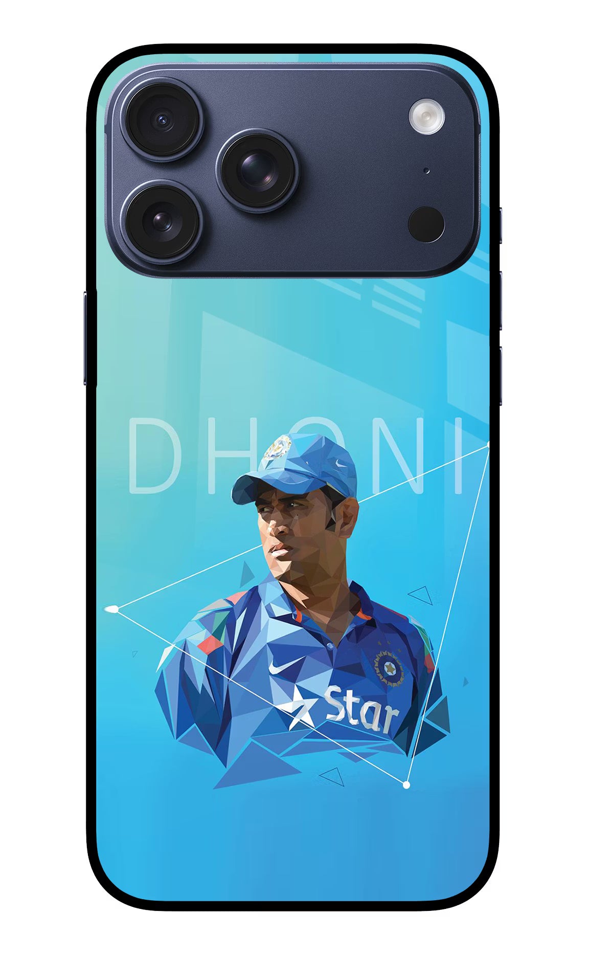 Dhoni Artwork iPhone 17 Pro Max Glass Case Back Cover by Casekaro