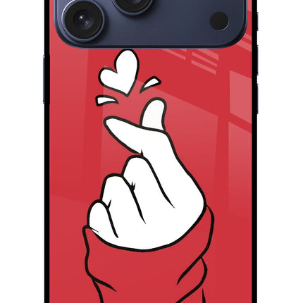 Korean Love Sign iPhone 17 Pro Max Glass Case
