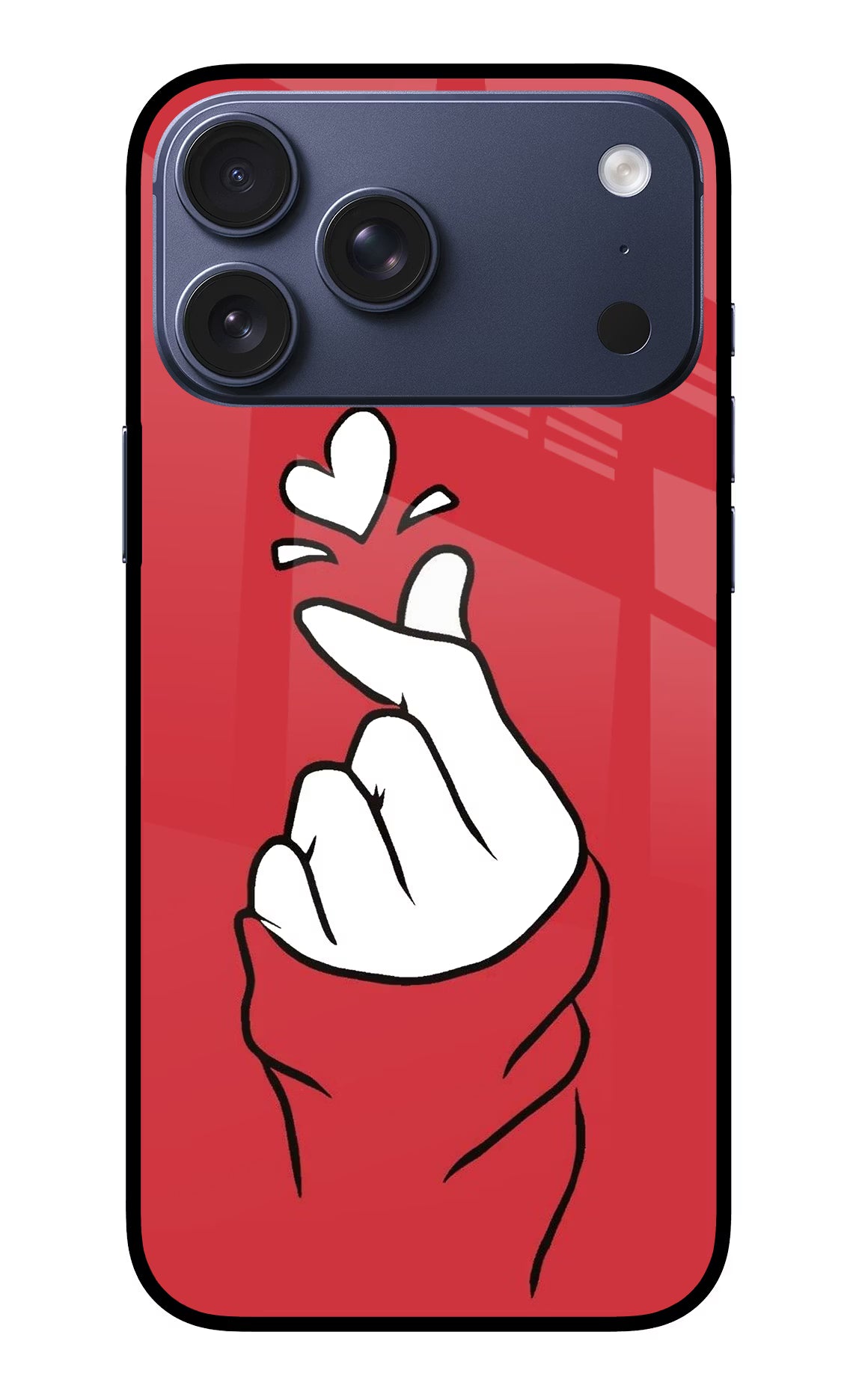 Korean Love Sign iPhone 17 Pro Max Glass Case Back Cover by Casekaro
