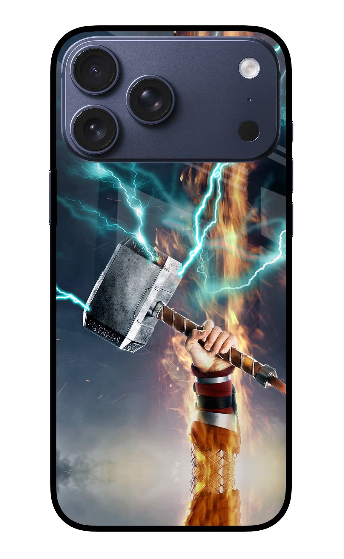 Thor Hammer Mjolnir iPhone 17 Pro Max Glass Case Back Cover by Casekaro