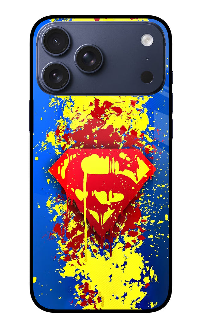 Superman logo iPhone 17 Pro Max Glass Case