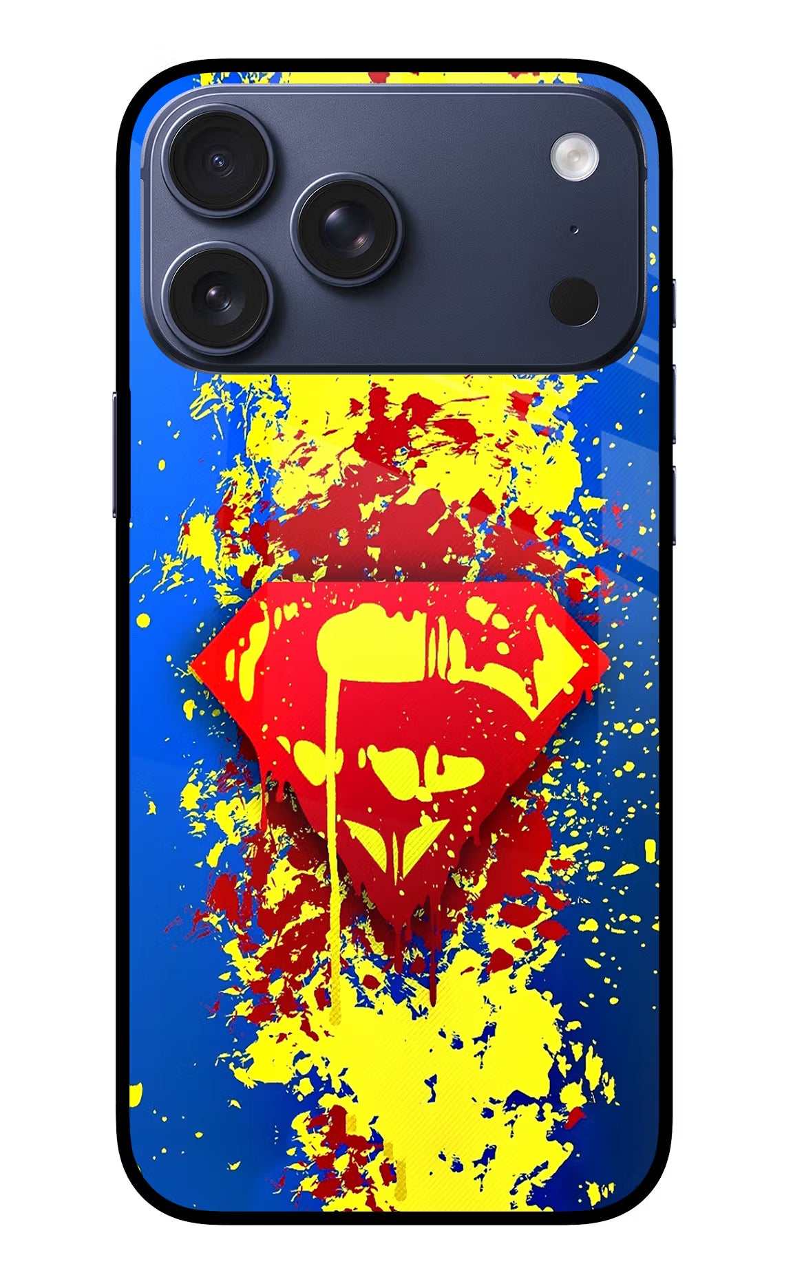 Superman logo iPhone 17 Pro Max Glass Case Back Cover by Casekaro