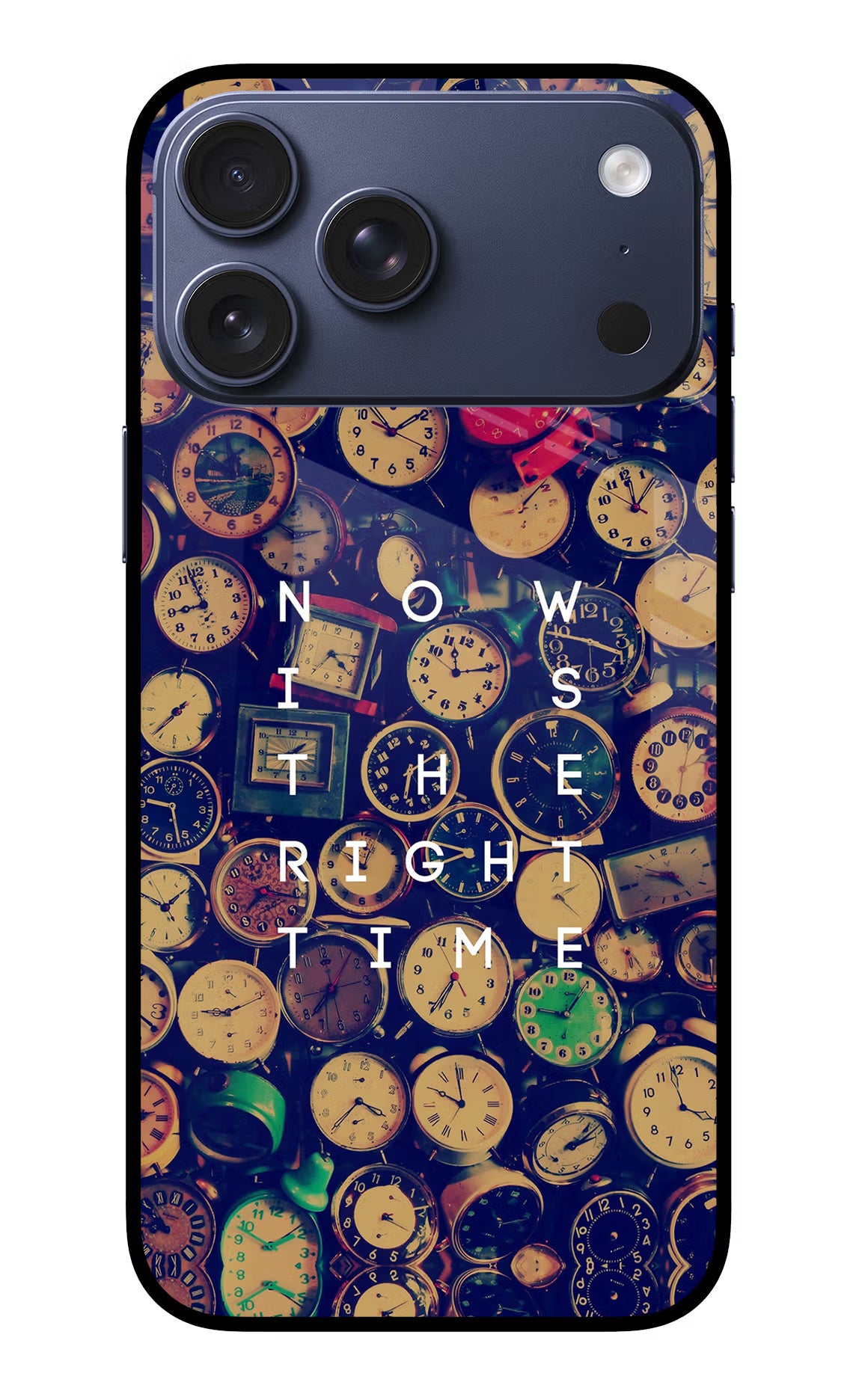 Now is the Right Time Quote iPhone 17 Pro Max Glass Case Back Cover by Casekaro