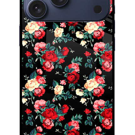 Rose Pattern iPhone 17 Pro Max Glass Case