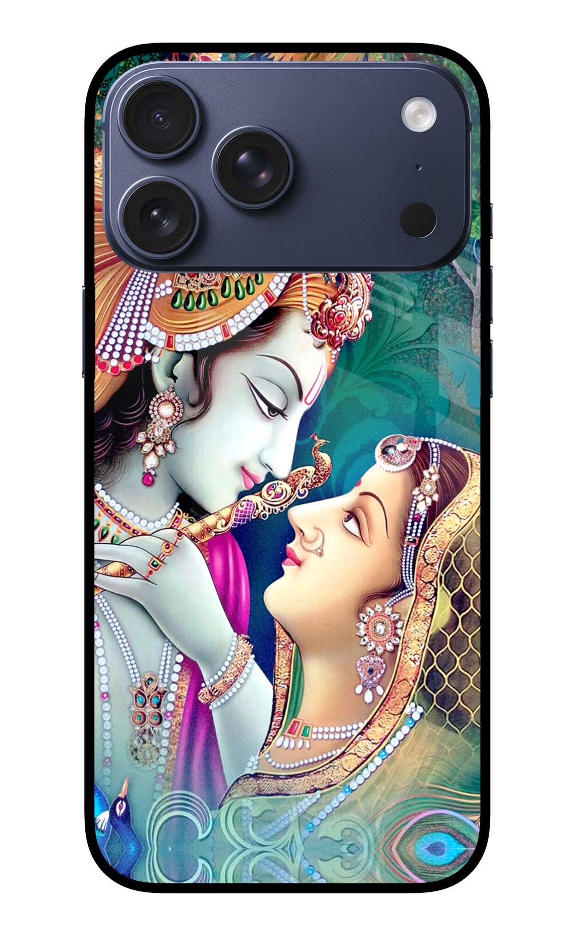 Lord Radha Krishna iPhone 17 Pro Max Glass Case Back Cover by Casekaro
