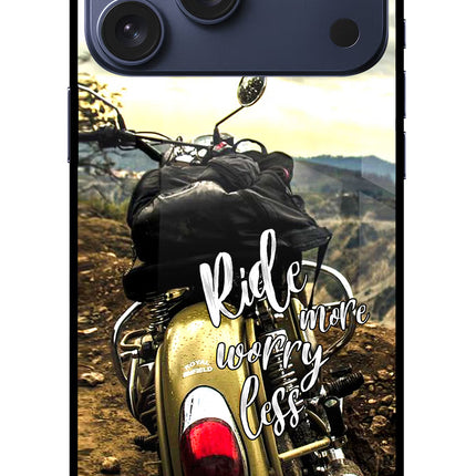 Ride More Worry Less iPhone 17 Pro Max Glass Case