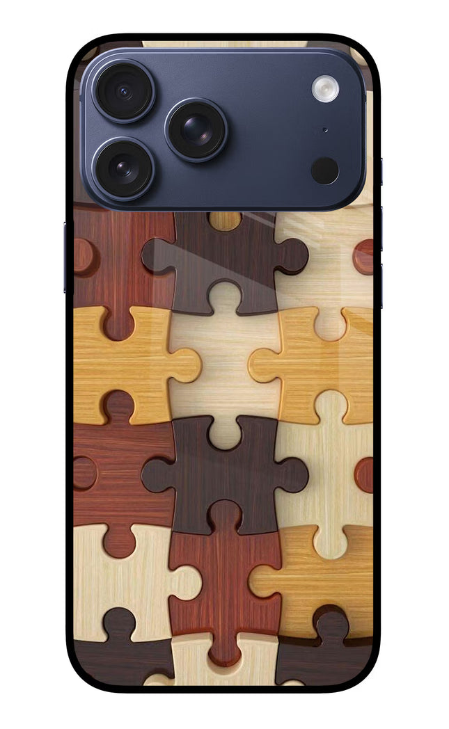 Wooden Puzzle iPhone 17 Pro Max Glass Case