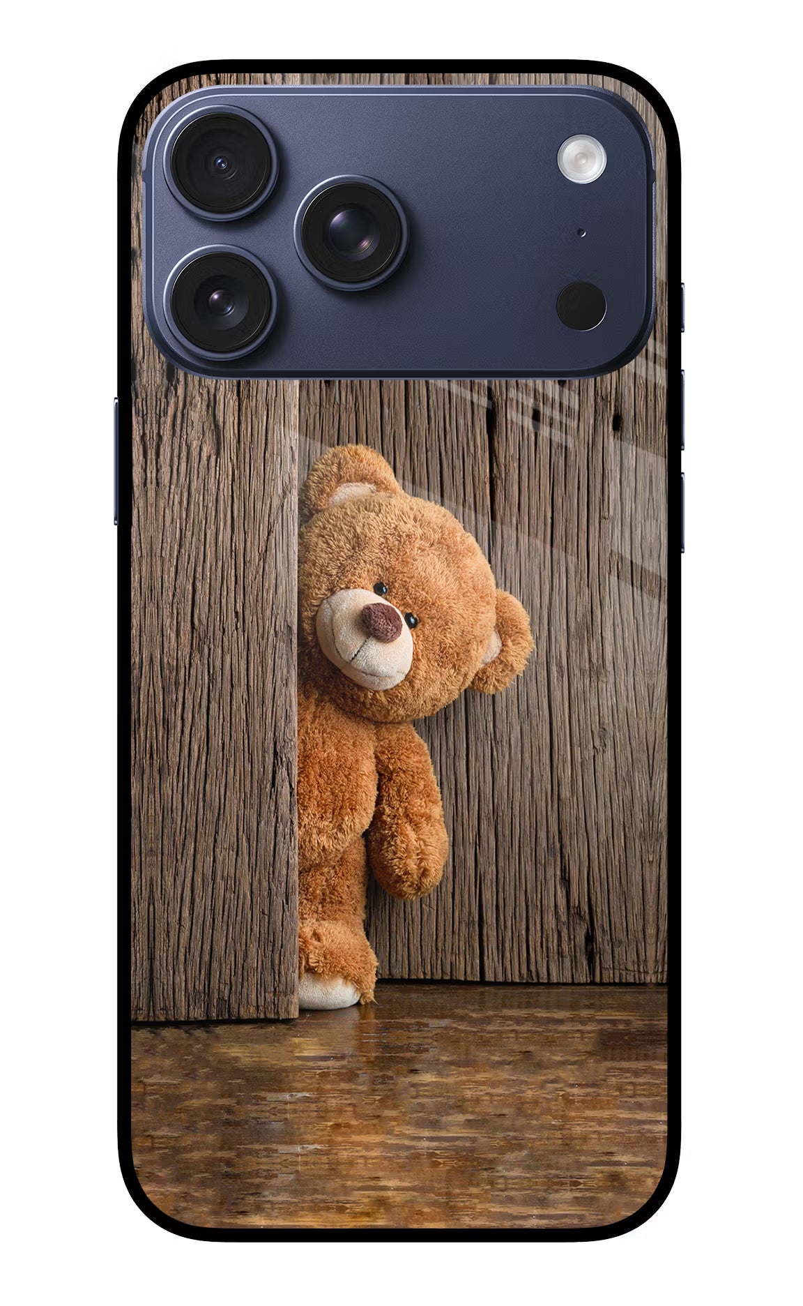 Teddy Wooden iPhone 17 Pro Max Glass Case Back Cover by Casekaro