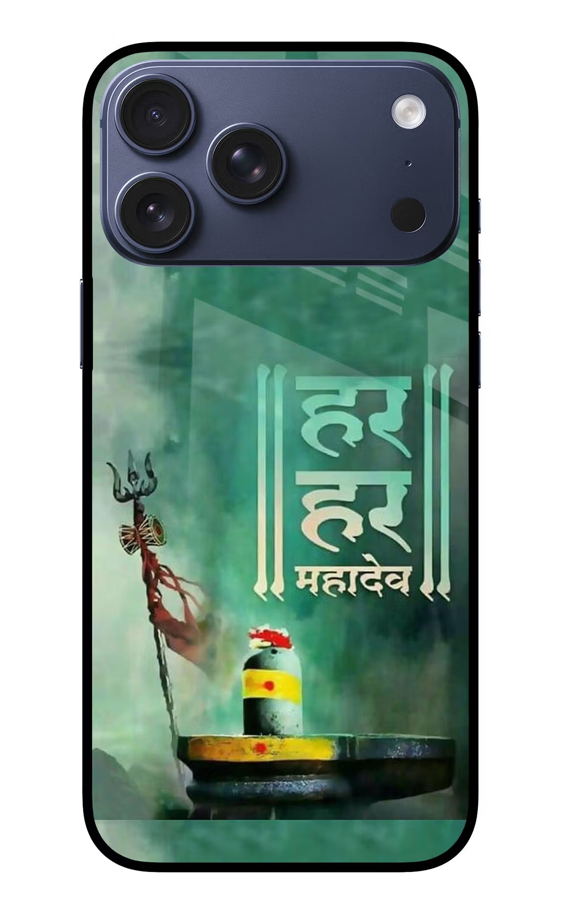 Har Har Mahadev Shivling iPhone 17 Pro Max Glass Case Back Cover by Casekaro
