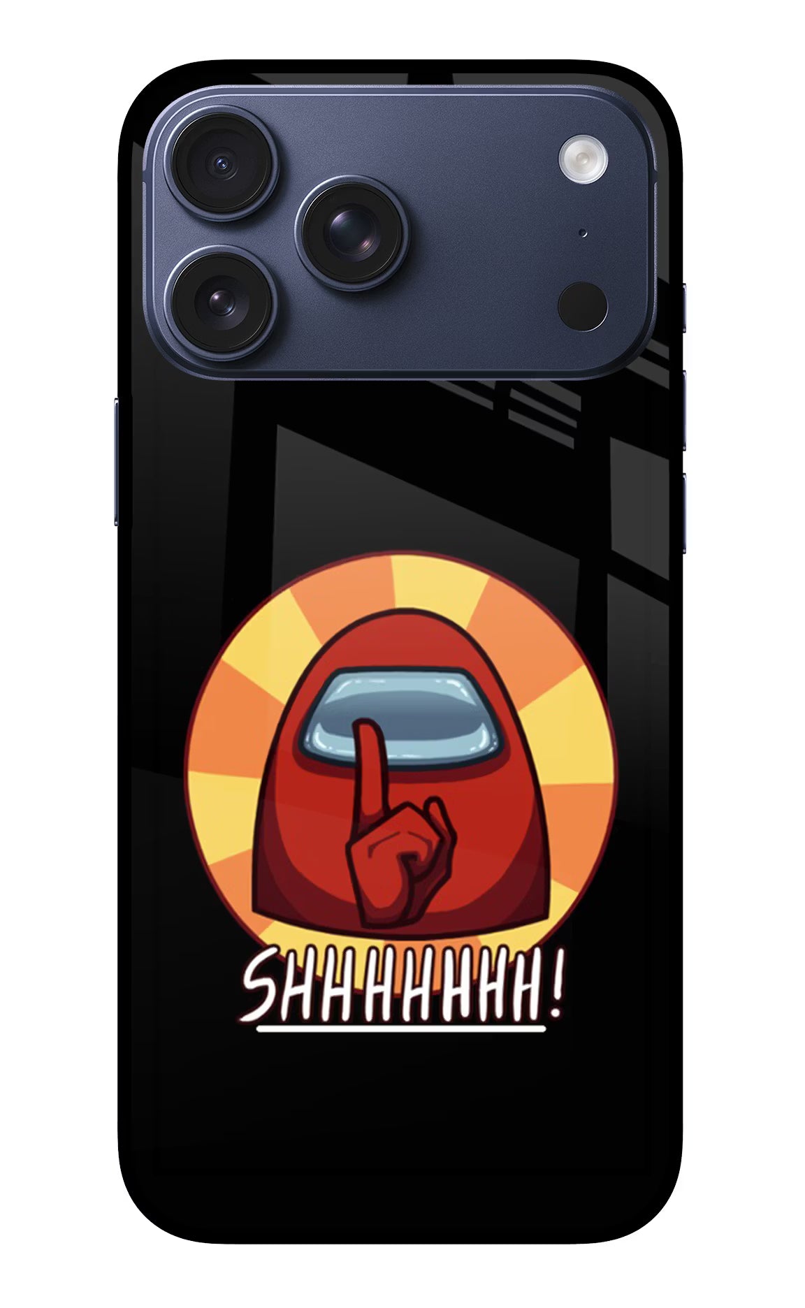 Among Us Shhh! iPhone 17 Pro Max Glass Case Back Cover by Casekaro