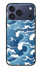 Blue Waves iPhone 17 Pro Max Glass Case