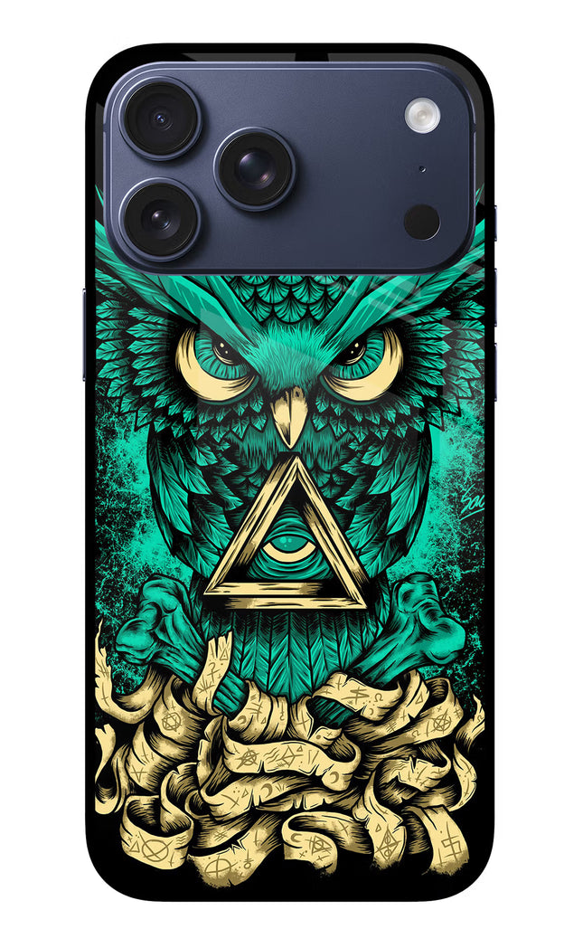 Green Owl iPhone 17 Pro Max Glass Case