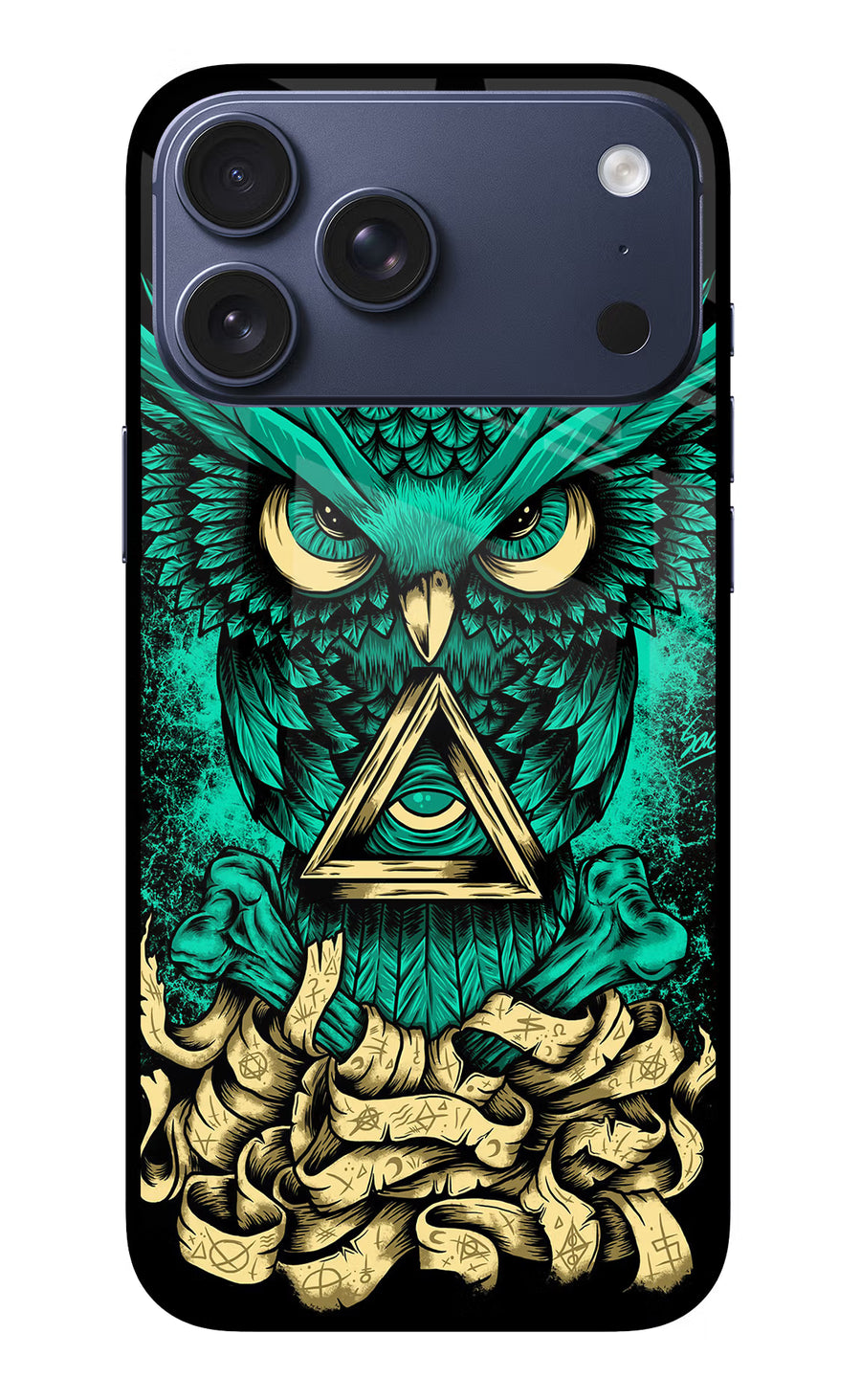 Green Owl iPhone 17 Pro Max Back Cover, Metal case