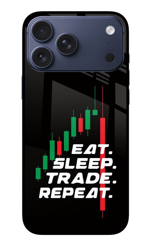 Eat Sleep Trade Repeat iPhone 17 Pro Max Glass Case