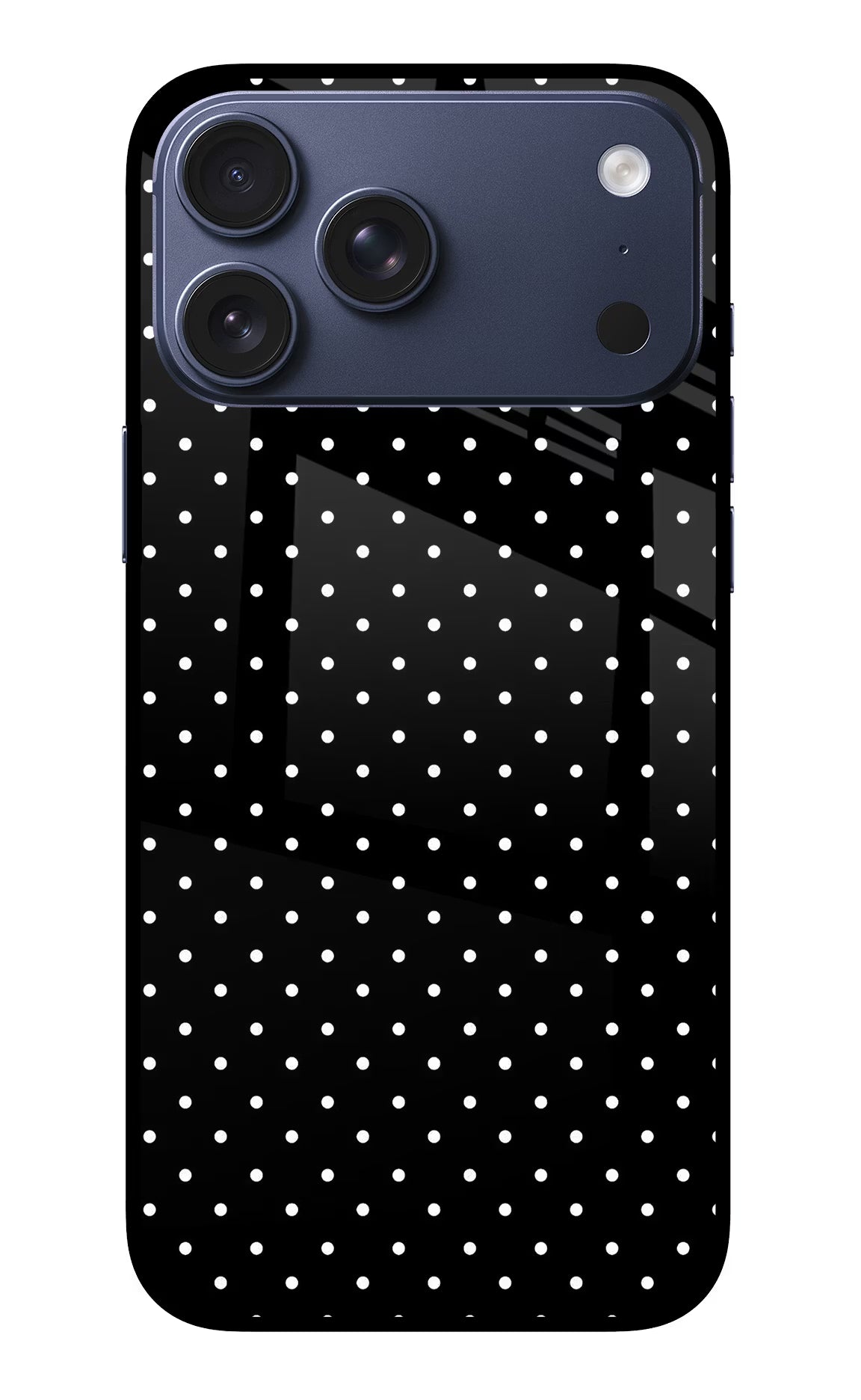 White Dots iPhone 17 Pro Max Glass Case Back Cover by Casekaro