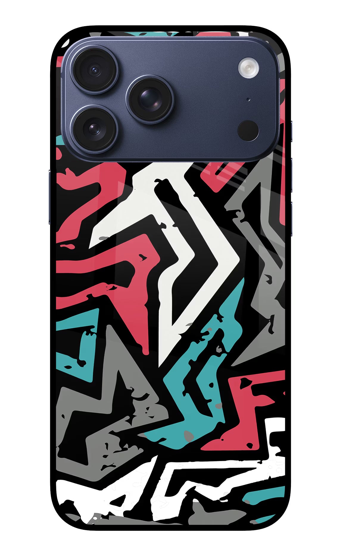Geometric Graffiti iPhone 17 Pro Max Glass Case Back Cover by Casekaro
