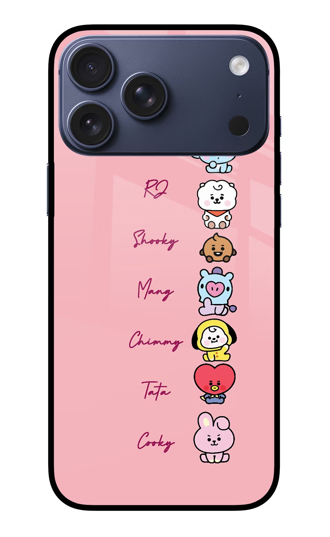 BTS names iPhone 17 Pro Max Glass Case Back Cover by Casekaro