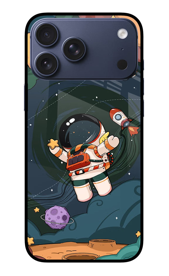 Cartoon Astronaut iPhone 17 Pro Max Glass Case