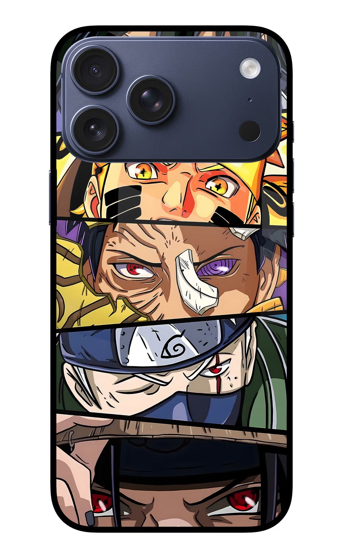 Naruto Character iPhone 17 Pro Max Glass Case Back Cover by Casekaro