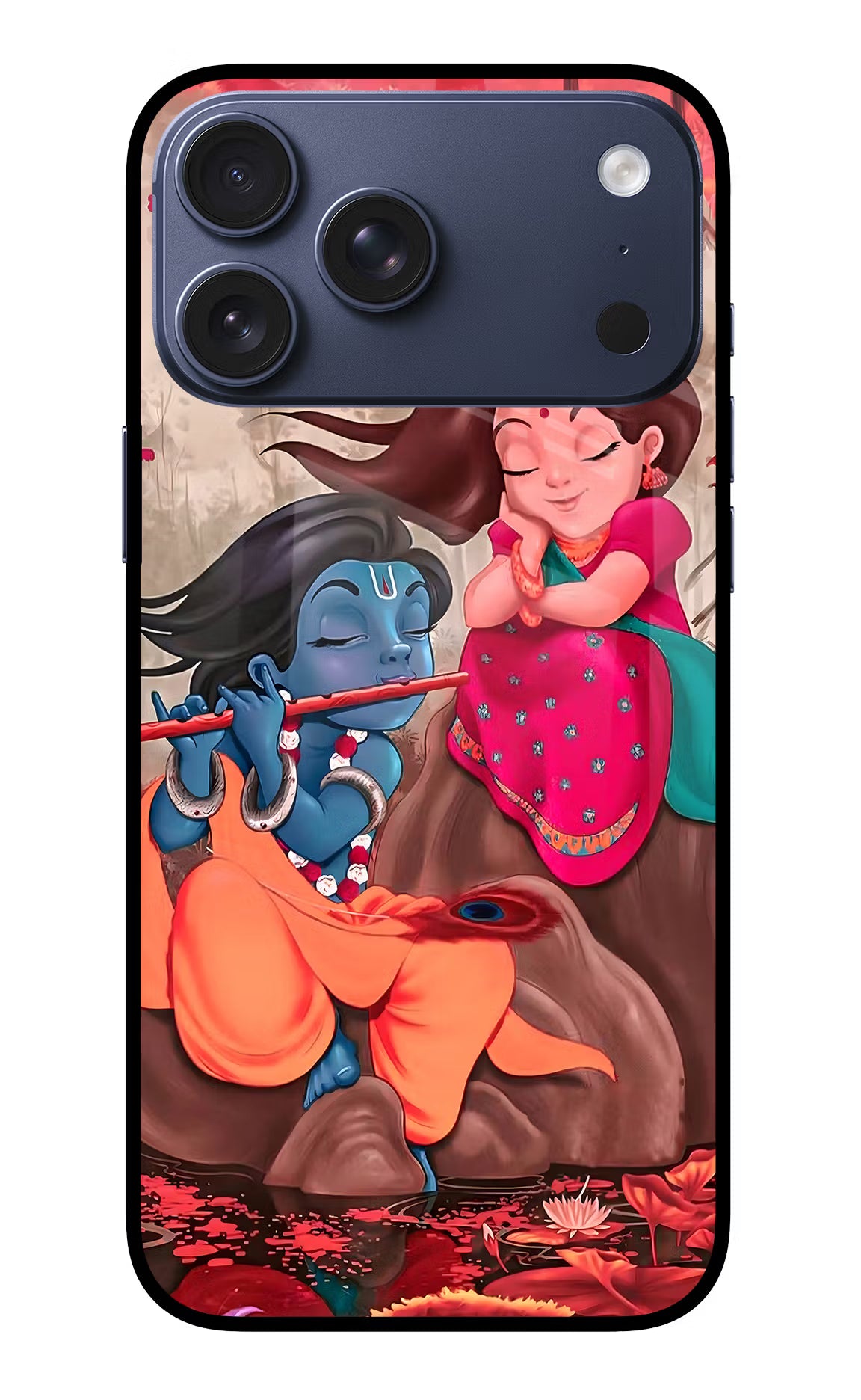 Radhe Krishna iPhone 17 Pro Max Glass Case Back Cover by Casekaro