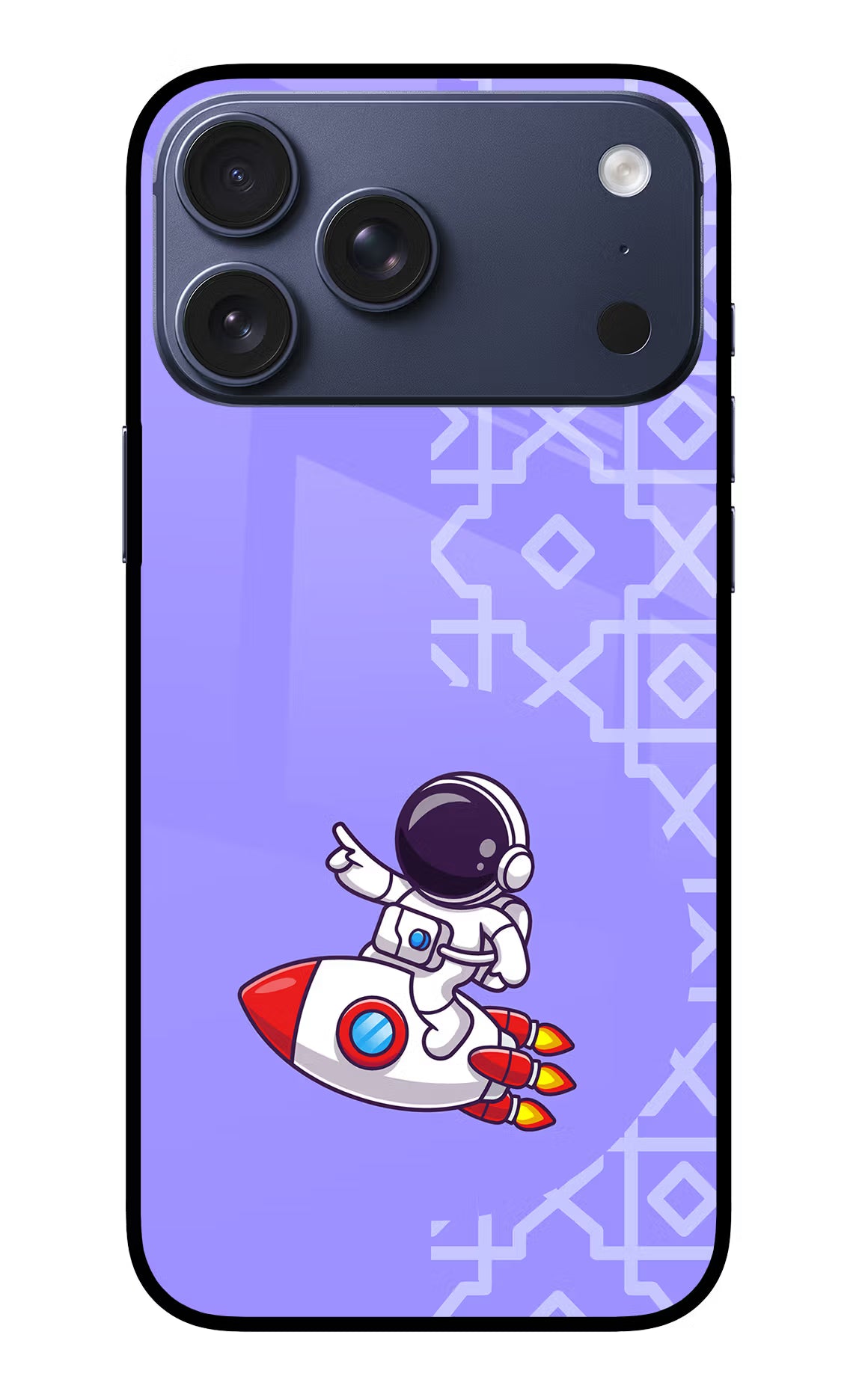 Cute Astronaut iPhone 17 Pro Max Glass Case Back Cover by Casekaro