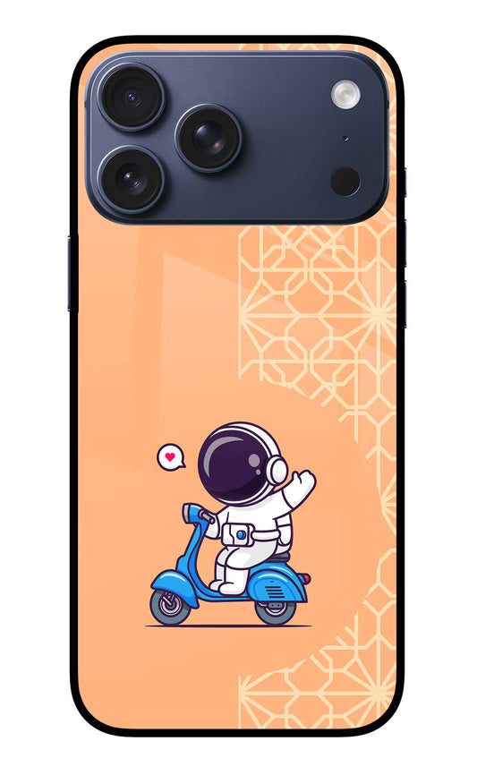 Cute Astronaut Riding iPhone 17 Pro Max Glass Case
