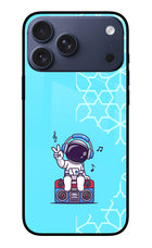Cute Astronaut Chilling iPhone 17 Pro Max Glass Case