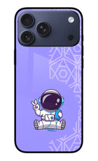 Cute Astronaut Chilling iPhone 17 Pro Max Glass Case